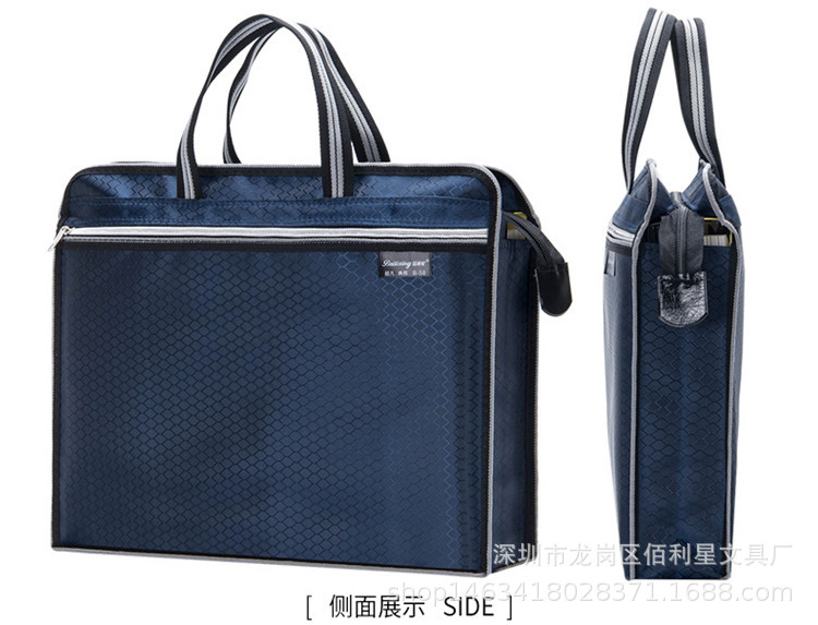 Bailixing Portable Document Bag Conference Poverty Alleviation Bag Waterproof Double-Layer Information Bag Tuition Bag Customizable Printed Logo