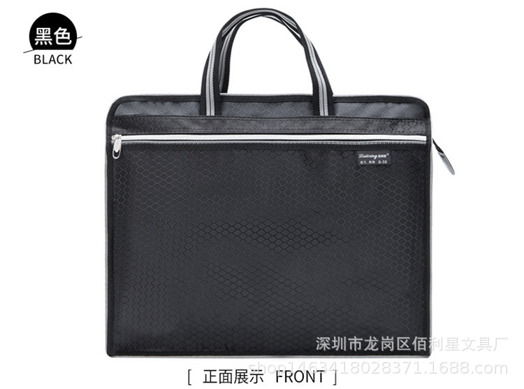 Bailixing Portable Document Bag Conference Poverty Alleviation Bag Waterproof Double-Layer Information Bag Tuition Bag Customizable Printed Logo