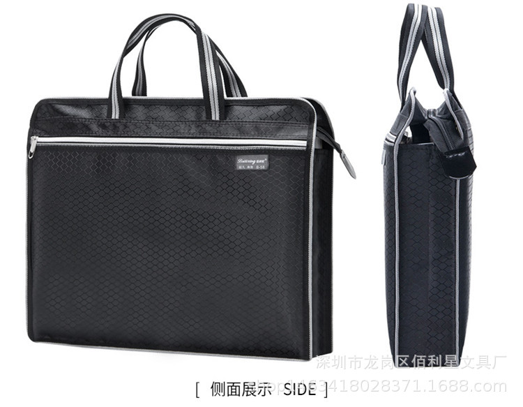 Bailixing Portable Document Bag Conference Poverty Alleviation Bag Waterproof Double-Layer Information Bag Tuition Bag Customizable Printed Logo