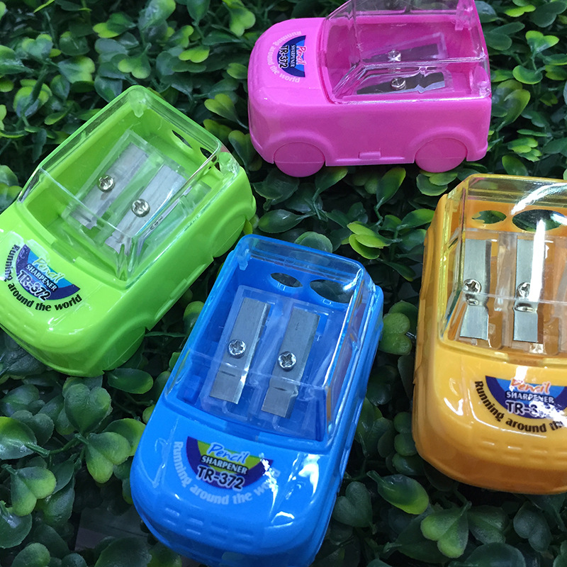 Auto style pencil sharpener double hole cuddly pencil sharpener shaver wholesale