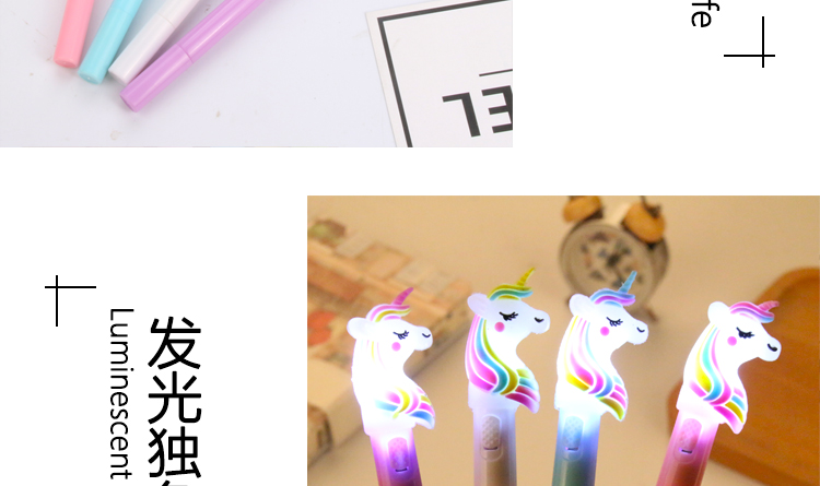 Factory Direct Sales New Cartoon Unicorn Light Pen Cute Girl Girls Heart Glowing Gel Pen Black Signature Pen Factory Direct Sales New Cartoon Unicorn Light Pen Cute Girl Girls Heart Glowing Gel Pen Black Signature Pen
