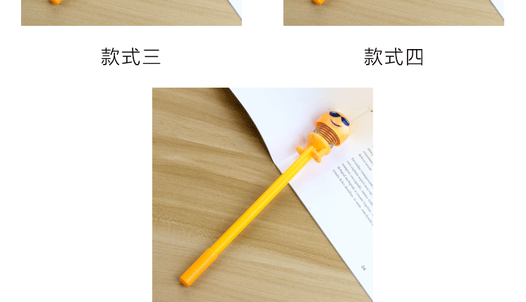 Korean New Internet Celebrity Shaking Head Funny Egg Yolk Villain Expression Bounce Spring Gel Pen Student Studying Stationery