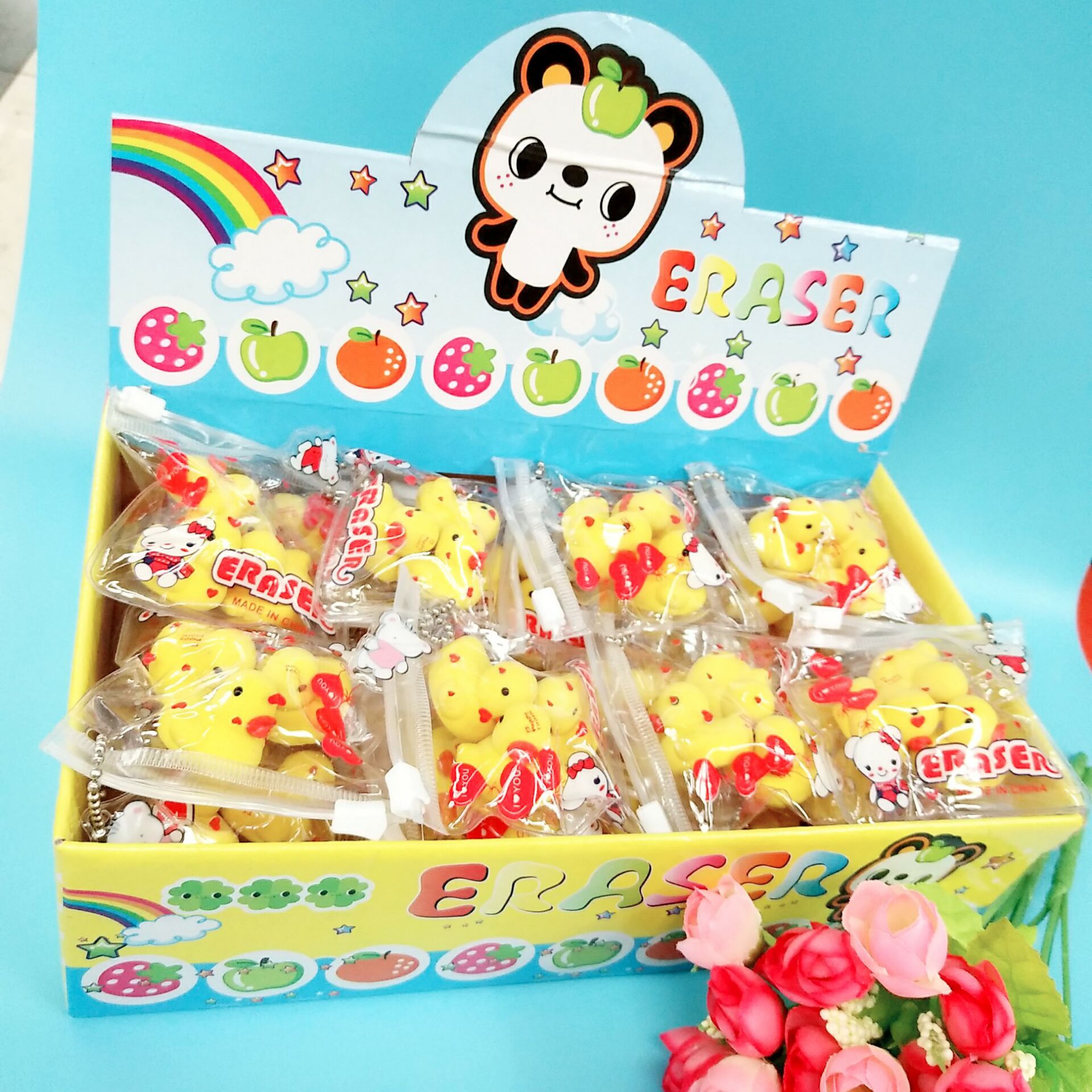 Duck-shaped student eraser wholesale
