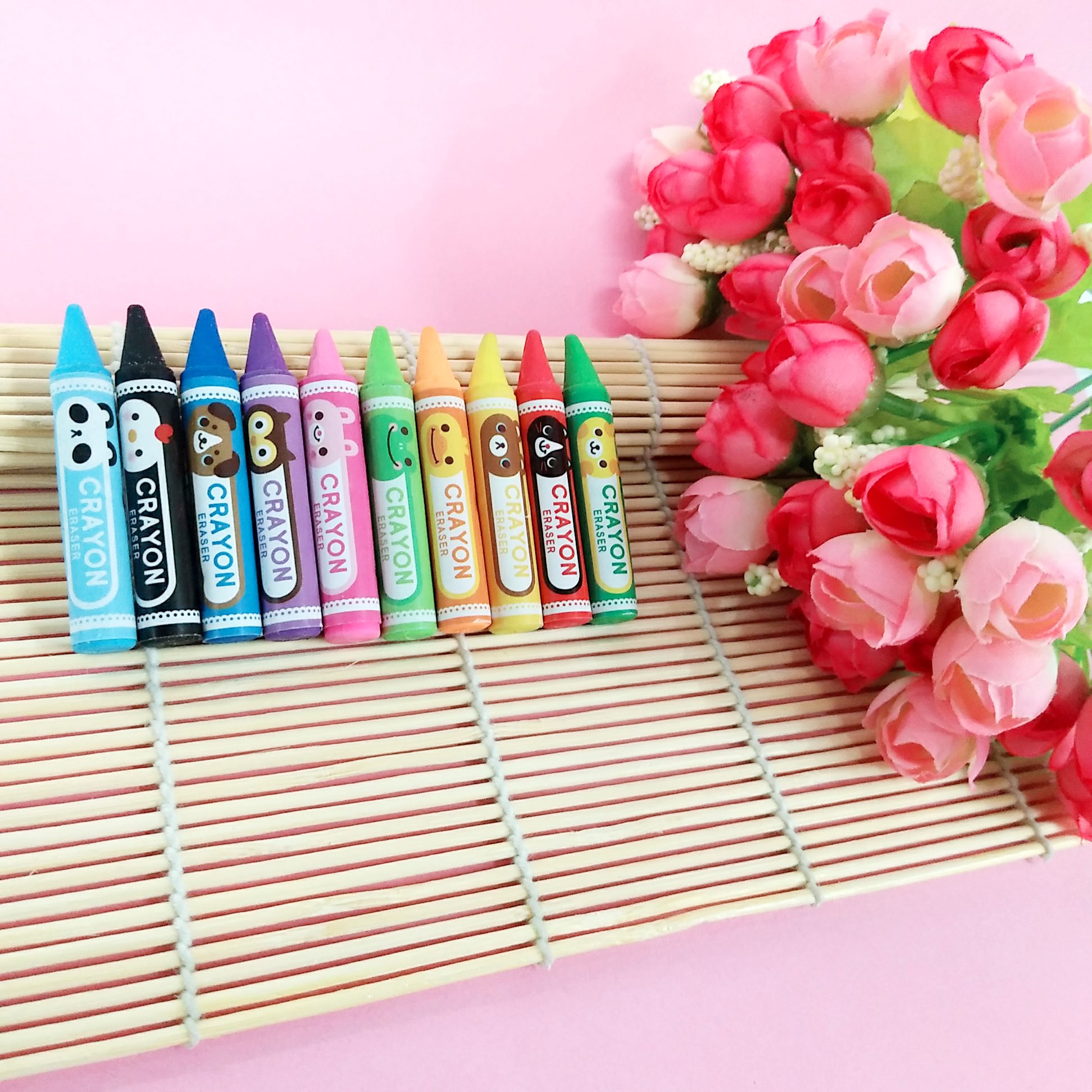 Crayon eraser seven-color eraser multi-color box rubber cartoon design