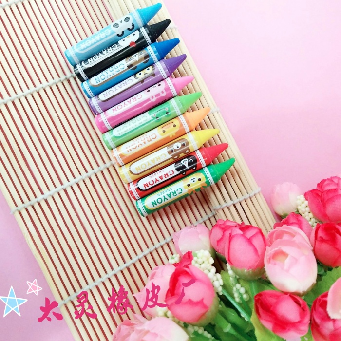 Crayon eraser seven-color eraser multi-color box rubber cartoon design