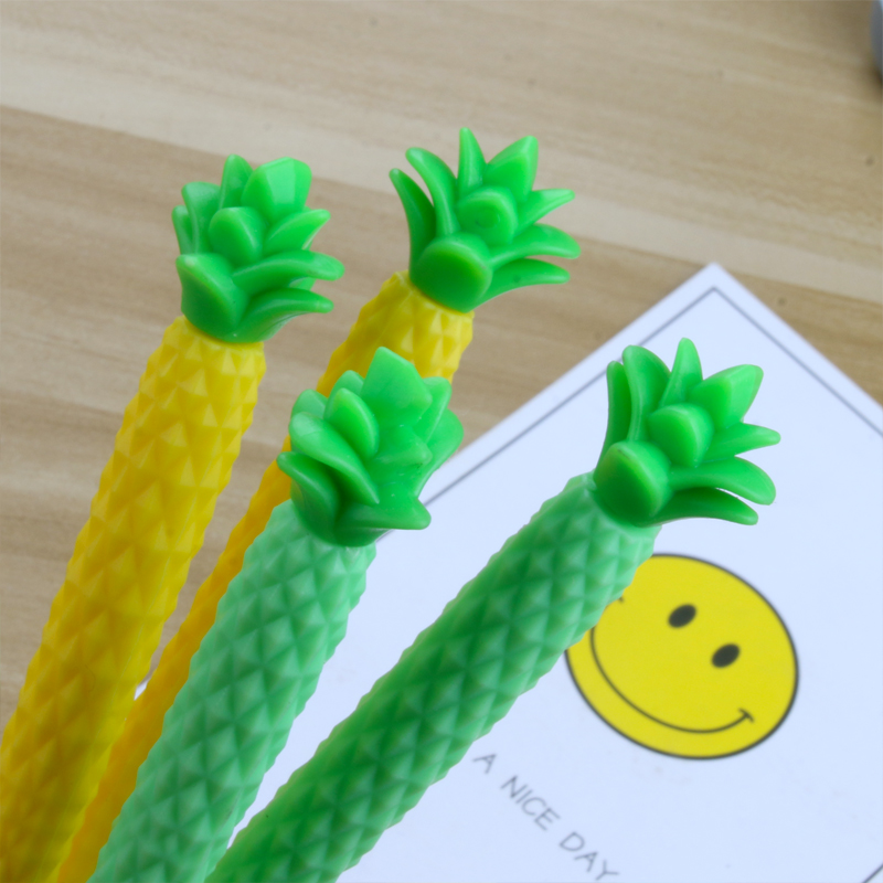 Factory Direct Sales New Fresh Pineapple Black Gel Pen Student Studying Stationery Wholesale Customizable Logo