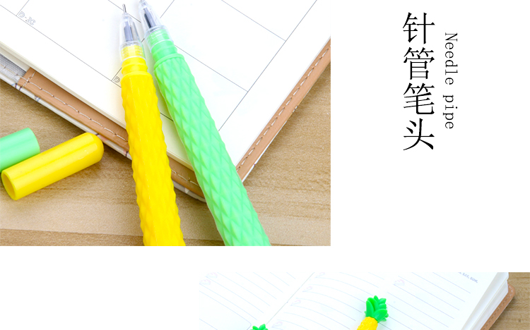 Factory Direct Sales New Fresh Pineapple Black Gel Pen Student Studying Stationery Wholesale Customizable Logo Factory Direct Sales New Fresh Pineapple Black Gel Pen Student Studying Stationery Wholesale Customizable Logo