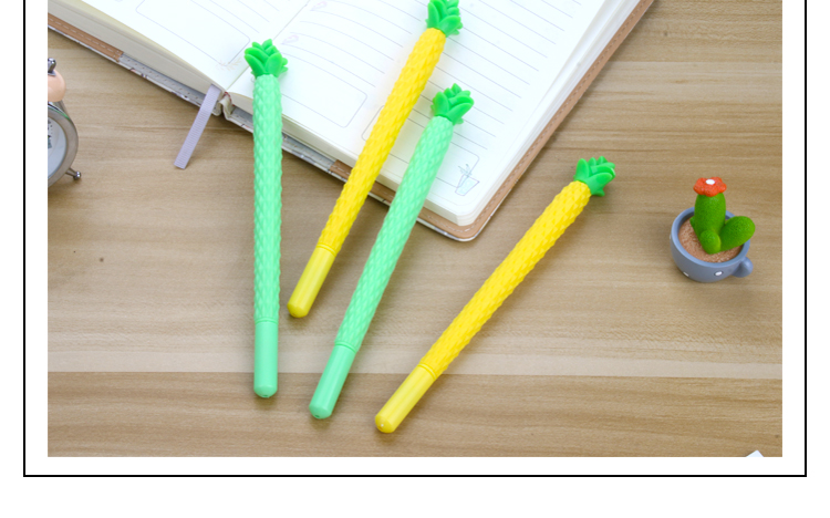 Factory Direct Sales New Fresh Pineapple Black Gel Pen Student Studying Stationery Wholesale Customizable Logo Factory Direct Sales New Fresh Pineapple Black Gel Pen Student Studying Stationery Wholesale Customizable Logo