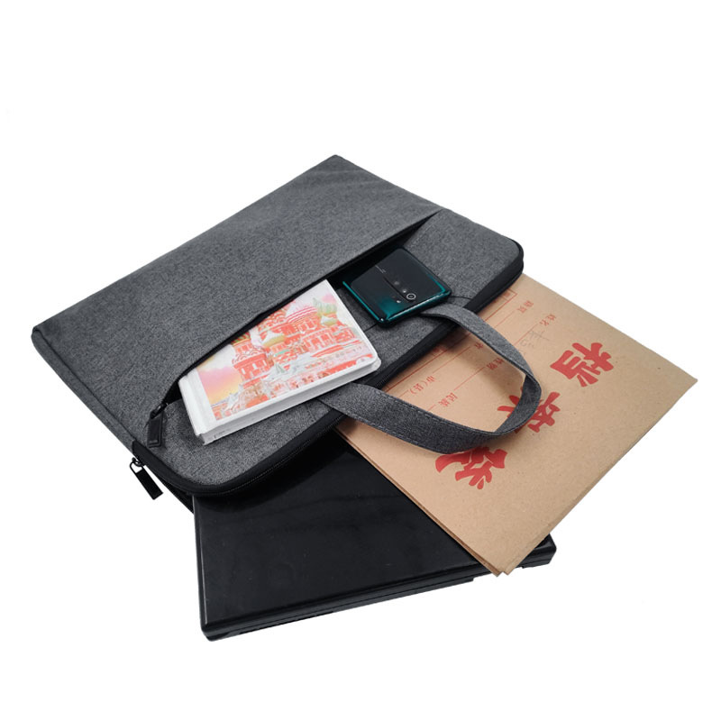 Zippered File Bag Printed Logo Office Business Briefcase Male and Female Units Portable Conference Information Bag Custom Logo