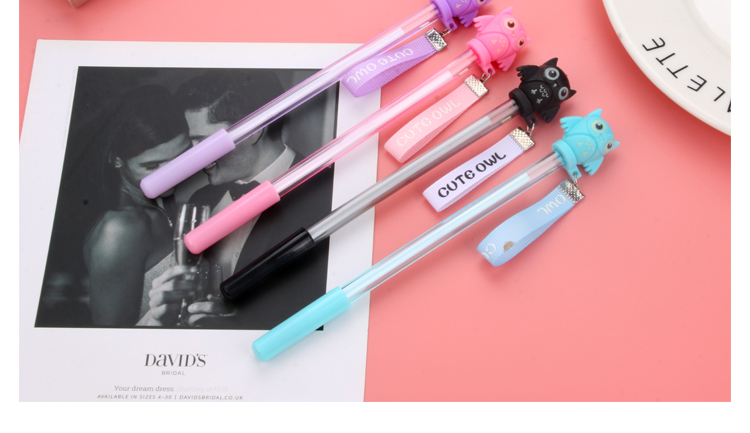 Creative New Japanese and Korean Owl Pendant Gel Pen Student Studying Stationery Wholesale Customizable Logo Creative New Japanese and Korean Owl Pendant Gel Pen Student Studying Stationery Wholesale Customizable Logo