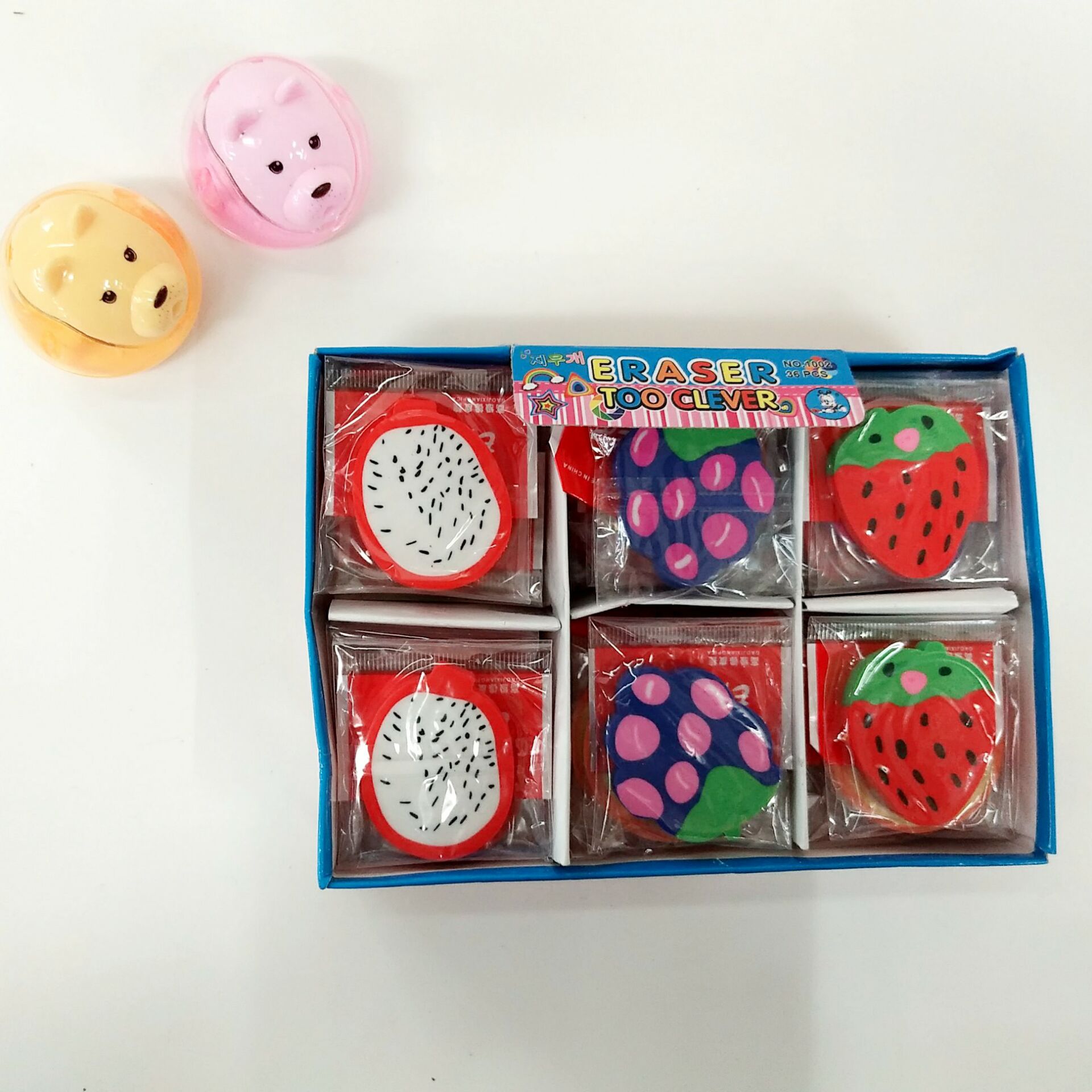 Multi - color fruit pattern rubber anti - real eraser