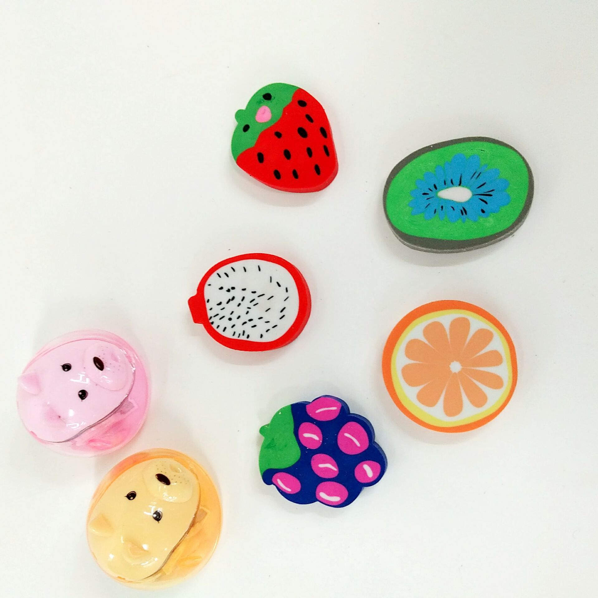 Multi - color fruit pattern rubber anti - real eraser