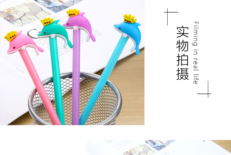 Japanese Korean Cartoon Creative Cute Crown Dolphin Gel Pen Ball Pen Black Gel Pen Stationery School Supplies Wholesale Japanese Korean Cartoon Creative Cute Crown Dolphin Gel Pen Ball Pen Black Gel Pen Stationery School Supplies Wholesale