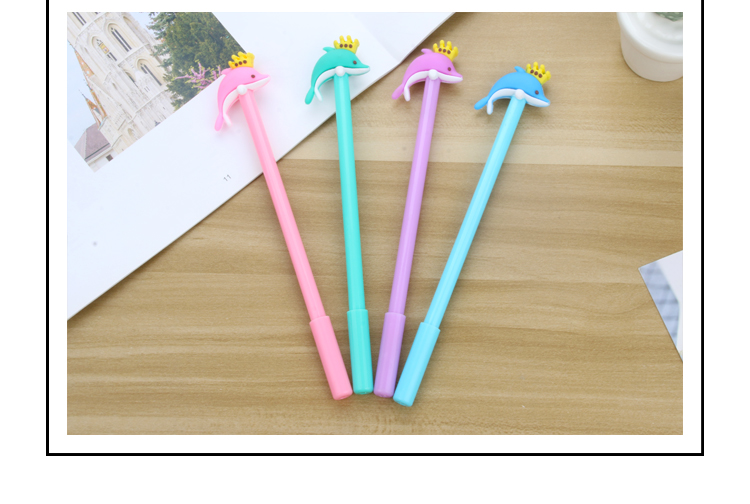 Japanese Korean Cartoon Creative Cute Crown Dolphin Gel Pen Ball Pen Black Gel Pen Stationery School Supplies Wholesale Japanese Korean Cartoon Creative Cute Crown Dolphin Gel Pen Ball Pen Black Gel Pen Stationery School Supplies Wholesale