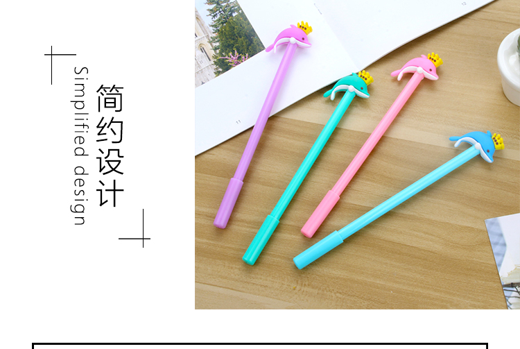 Japanese Korean Cartoon Creative Cute Crown Dolphin Gel Pen Ball Pen Black Gel Pen Stationery School Supplies Wholesale Japanese Korean Cartoon Creative Cute Crown Dolphin Gel Pen Ball Pen Black Gel Pen Stationery School Supplies Wholesale