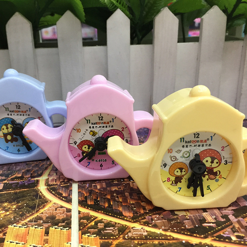 Korean Style Creative Teapot Style Pencil Sharpener Student Alarm Clock Puzzle Pencil Shapper Pencil Sharpener