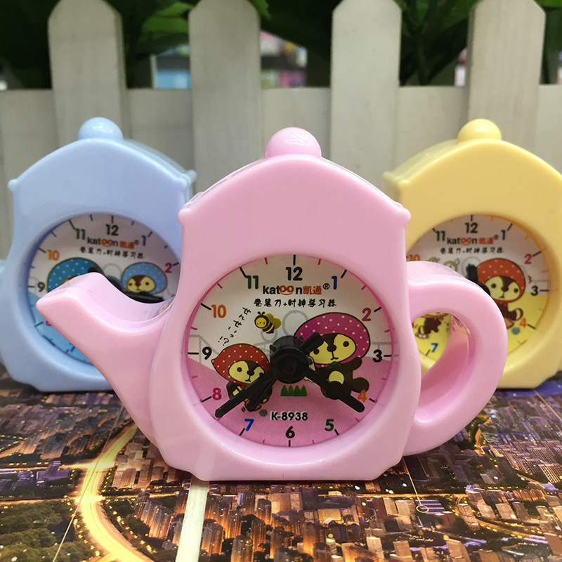 Korean Style Creative Teapot Style Pencil Sharpener Student Alarm Clock Puzzle Pencil Shapper Pencil Sharpener