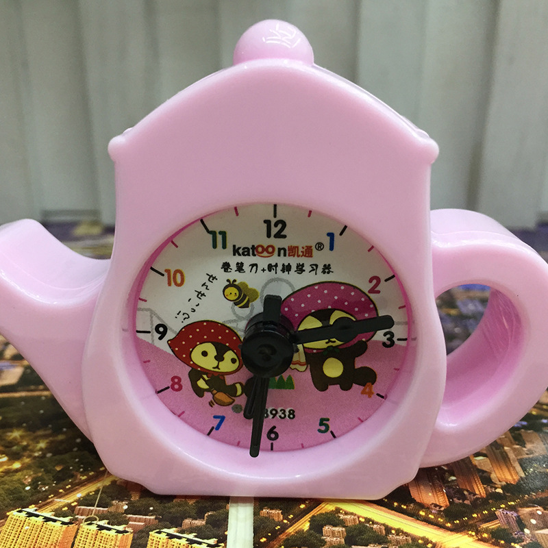 Korean Style Creative Teapot Style Pencil Sharpener Student Alarm Clock Puzzle Pencil Shapper Pencil Sharpener