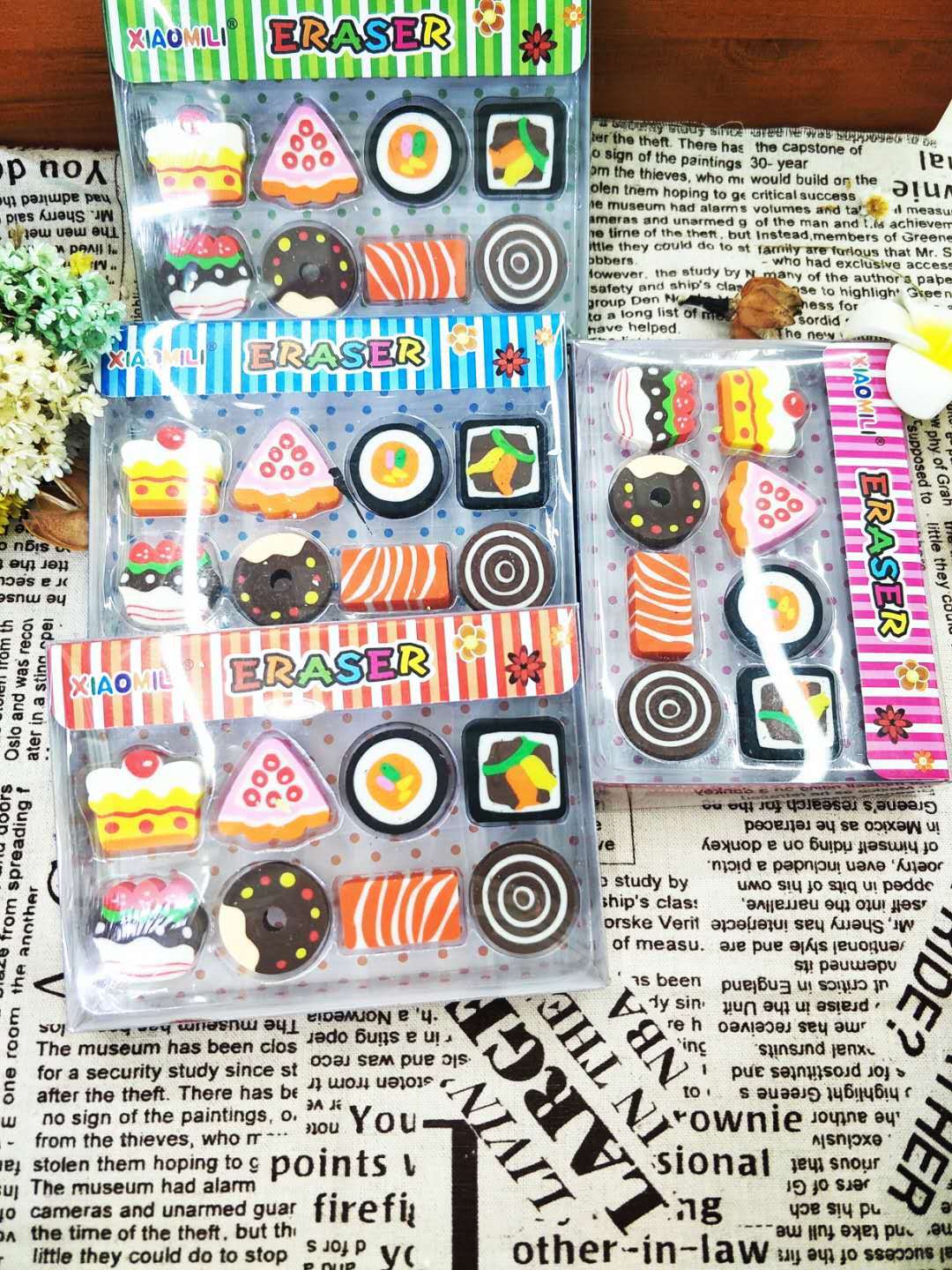 PVC Box Cake Sushi Eraser Cooking Eraser Innovation Factory Direct Sales Student Gift Packaging