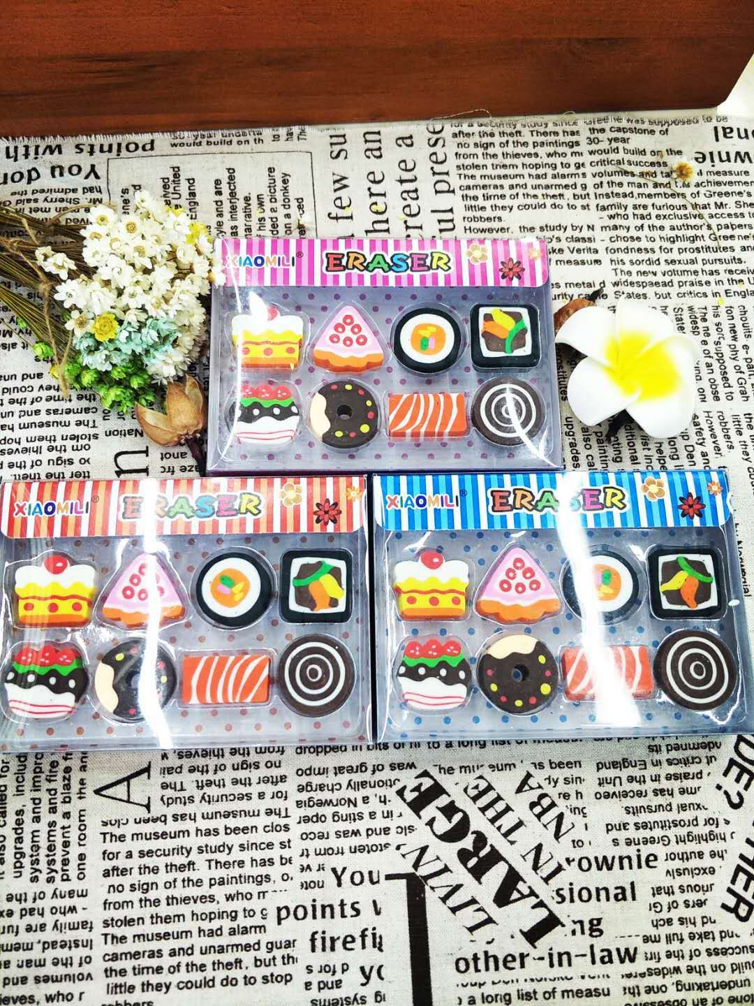 PVC Box Cake Sushi Eraser Cooking Eraser Innovation Factory Direct Sales Student Gift Packaging