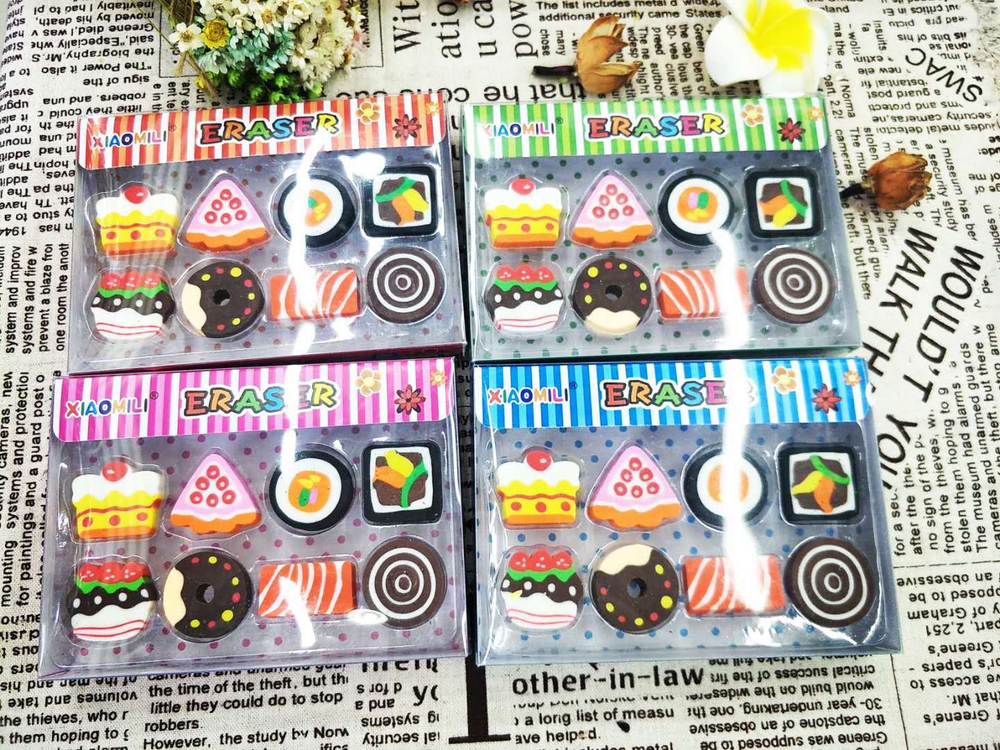 PVC Box Cake Sushi Eraser Cooking Eraser Innovation Factory Direct Sales Student Gift Packaging