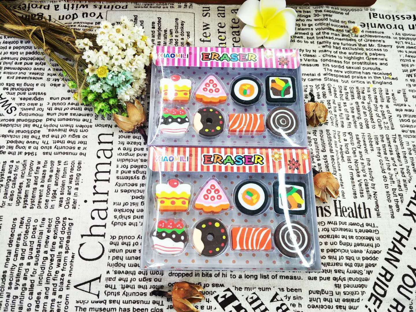 PVC Box Cake Sushi Eraser Cooking Eraser Innovation Factory Direct Sales Student Gift Packaging