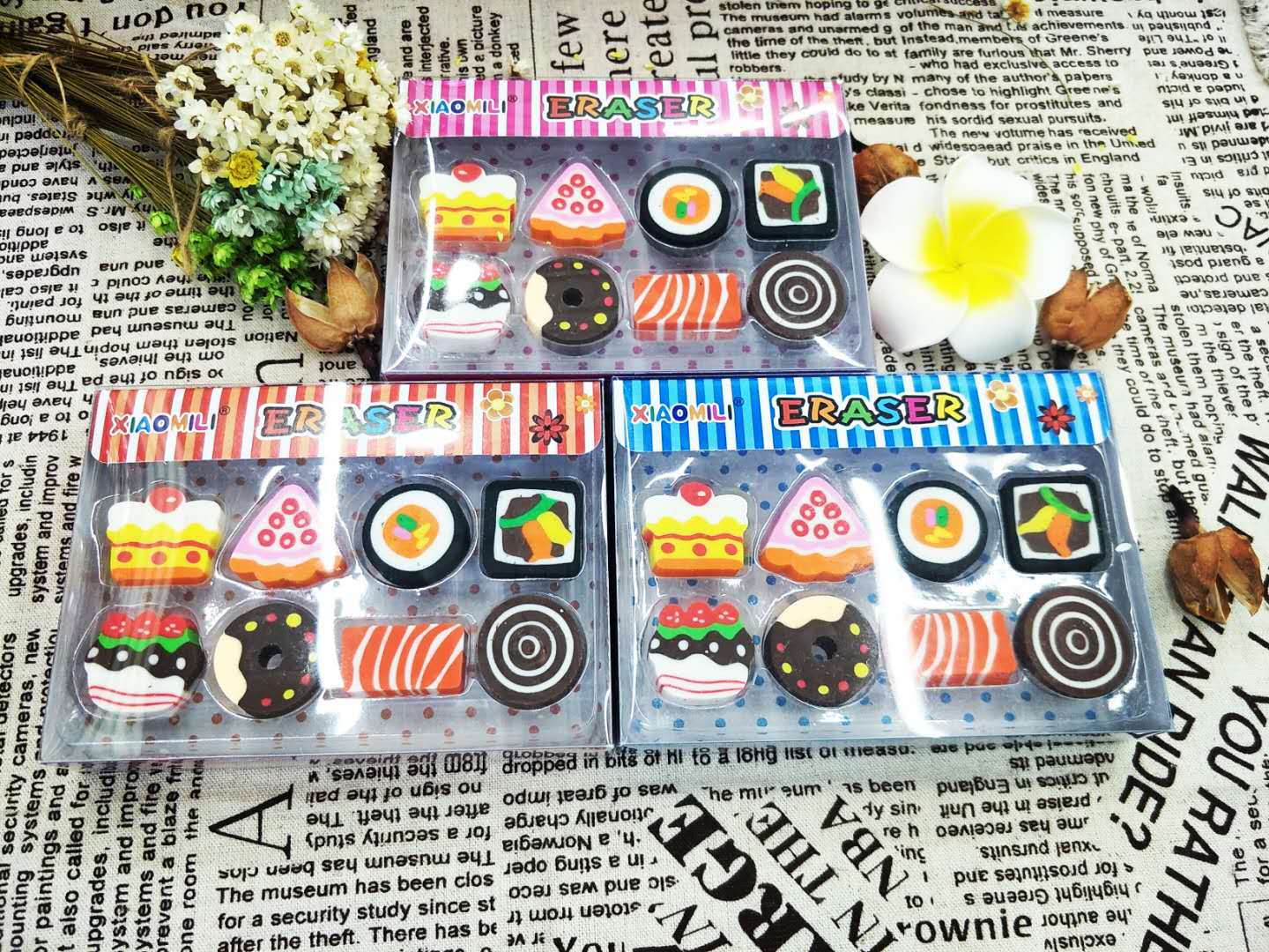 PVC Box Cake Sushi Eraser Cooking Eraser Innovation Factory Direct Sales Student Gift Packaging