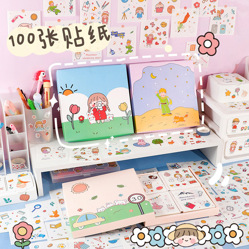 Cute Ins Girl Heart Cartoon Bear Girl Sticky Notes Student Note Sticker Message Notepad Tearable Note Paper