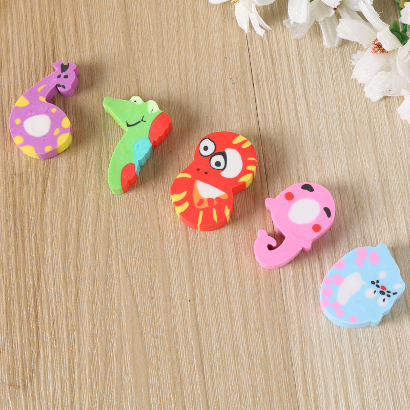 Cartoon - shaped digital eraser set for Children&#039;s New Year creative Stationery gifts