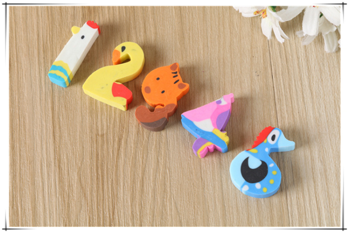 Cartoon - shaped digital eraser set for Children's New Year creative Stationery gifts Cartoon - shaped digital eraser set for Children's New Year creative Stationery gifts