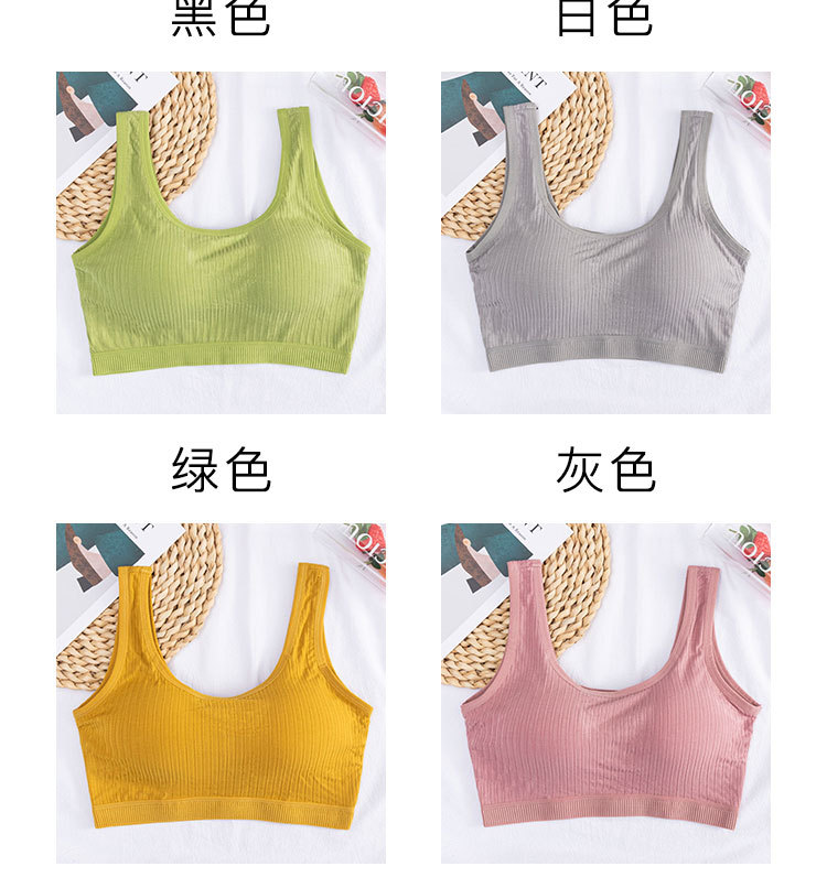 Students without Steel Ring Beauty Back Underwear Push up Vest Style Tube Top Cotton Breathable Sports Bra Fixed Inner Cup Students without Steel Ring Beauty Back Underwear Push up Vest Style Tube Top Cotton Breathable Sports Bra Fixed Inner Cup