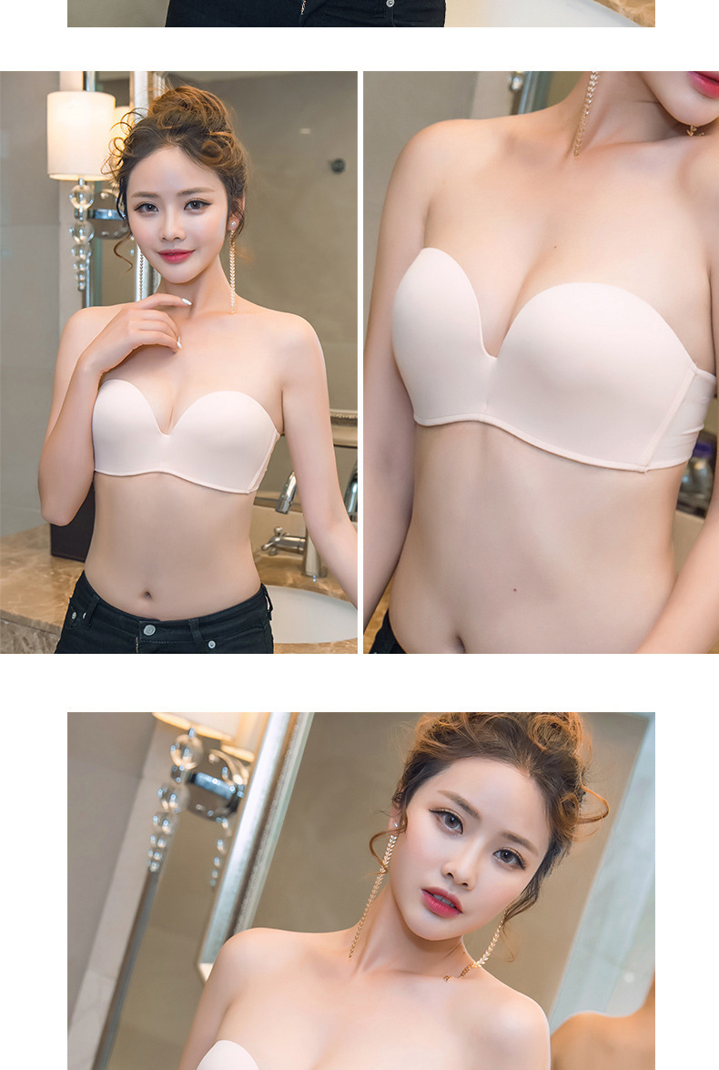 Miracle Strapless Bra Peace of Mind Non-Slip Summer Invisible Bra Wireless Push up Underwear Factory Direct Sales
