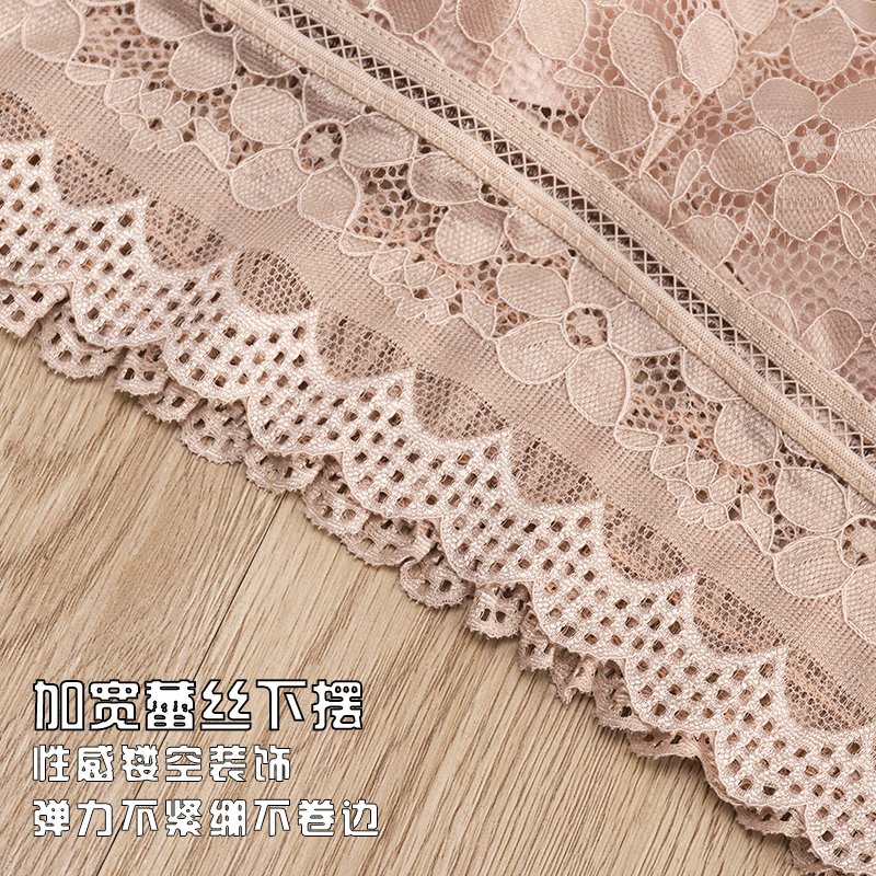 Lace French Underwear Small Breasts Lady's Thin Push up Wireless Bra Changeable Pleated Inner Match Sexy Bra for Women