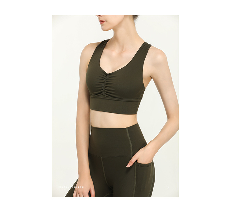 Cross-Border European and American Sports Underwear Women's Shockproof Running Push up Shaping Workout Bra Thin Strap Beauty Back Yoga Vest