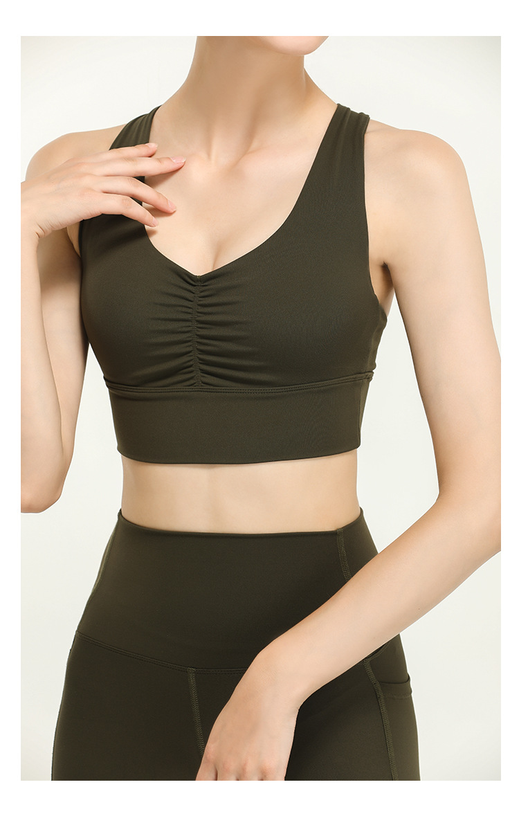 Cross-Border European and American Sports Underwear Women's Shockproof Running Push up Shaping Workout Bra Thin Strap Beauty Back Yoga Vest