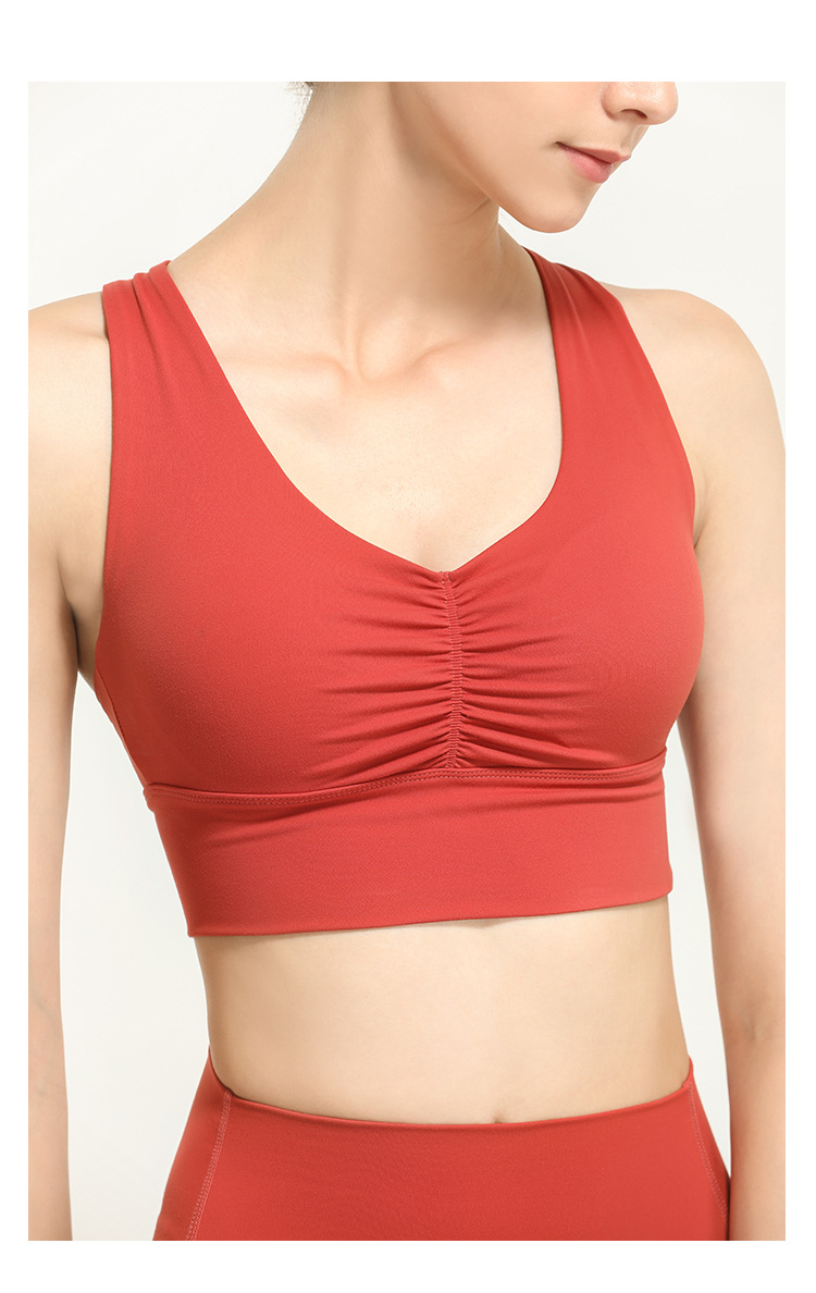 Cross-Border European and American Sports Underwear Women's Shockproof Running Push up Shaping Workout Bra Thin Strap Beauty Back Yoga Vest