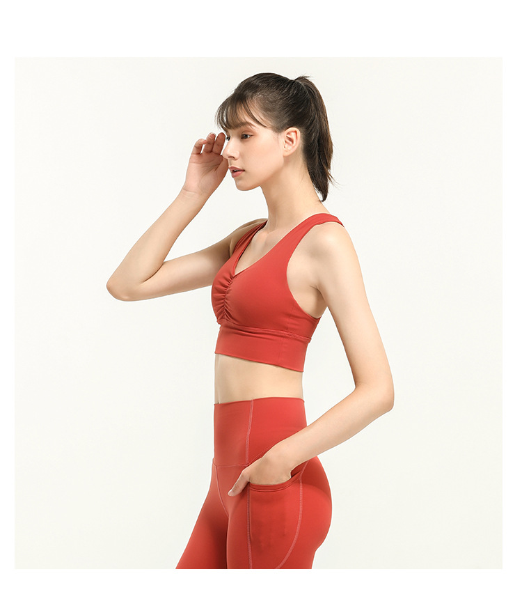 Cross-Border European and American Sports Underwear Women's Shockproof Running Push up Shaping Workout Bra Thin Strap Beauty Back Yoga Vest