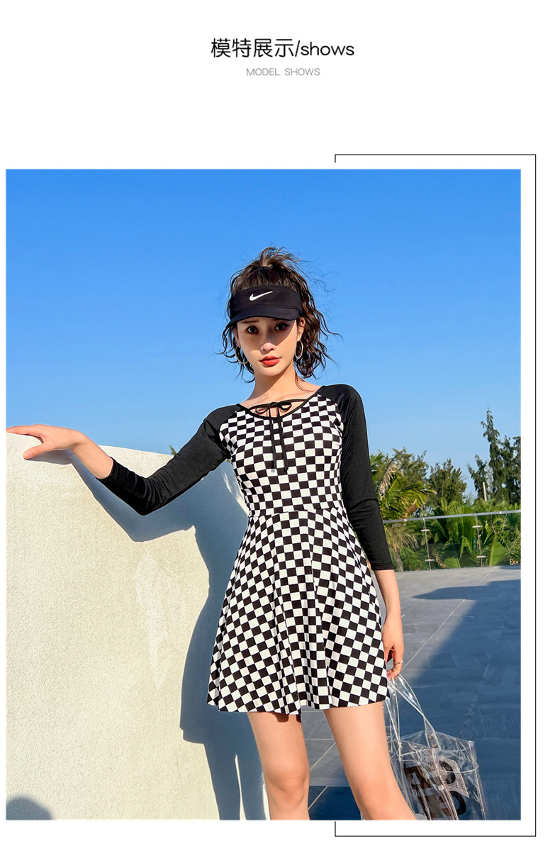 Long Sleeve Swimsuit Female Skirt Style Siamese Conservative Thin Korean Ins Small Chest Push up Fashion New 2022 Swimming Suit Long Sleeve Swimsuit Female Skirt Style Siamese Conservative Thin Korean Ins Small Chest Push up Fashion New 2022 Swimming Suit