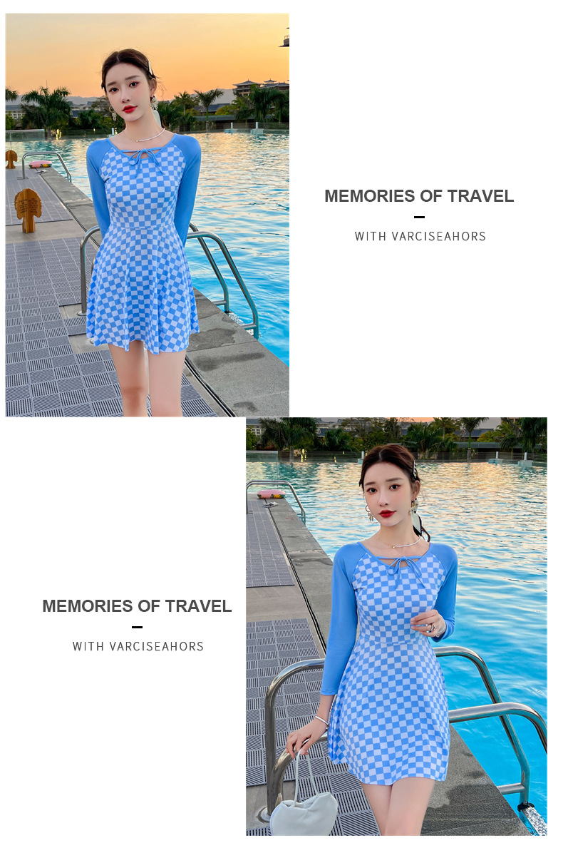 Long Sleeve Swimsuit Female Skirt Style Siamese Conservative Thin Korean Ins Small Chest Push up Fashion New 2022 Swimming Suit Long Sleeve Swimsuit Female Skirt Style Siamese Conservative Thin Korean Ins Small Chest Push up Fashion New 2022 Swimming Suit