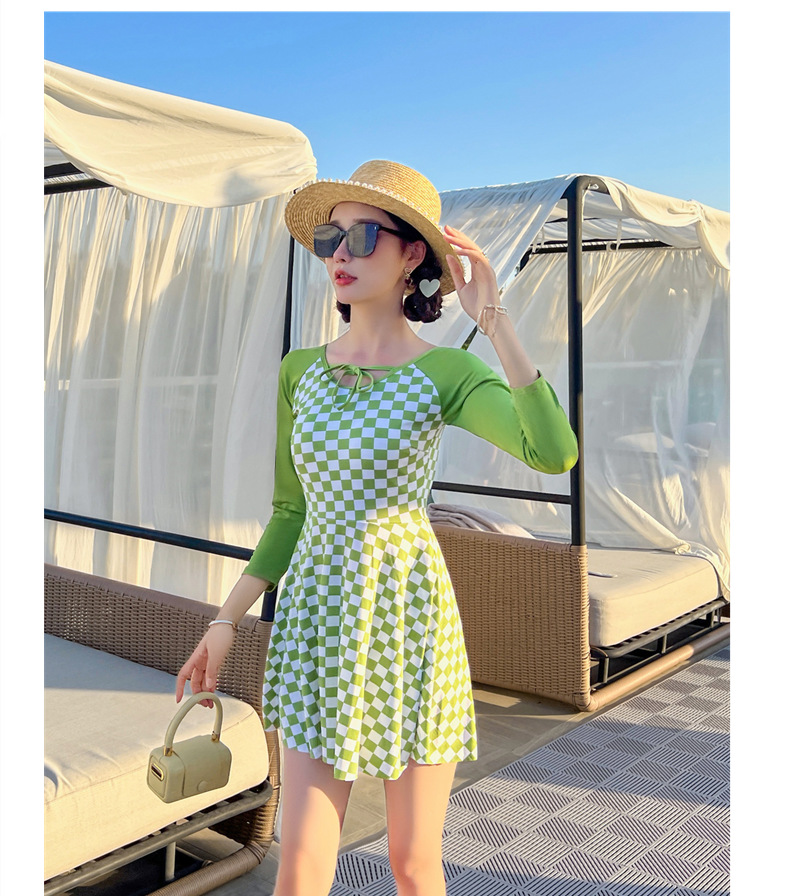 Long Sleeve Swimsuit Female Skirt Style Siamese Conservative Thin Korean Ins Small Chest Push up Fashion New 2022 Swimming Suit Long Sleeve Swimsuit Female Skirt Style Siamese Conservative Thin Korean Ins Small Chest Push up Fashion New 2022 Swimming Suit