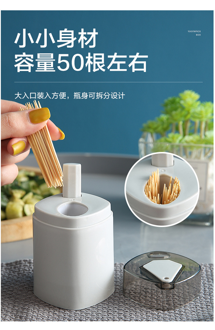 Home Daily Creative Automatic Pop-up Toothpick Box Simple Home Living Room Dining Room Storage Box Push Button Toothpick Bottle