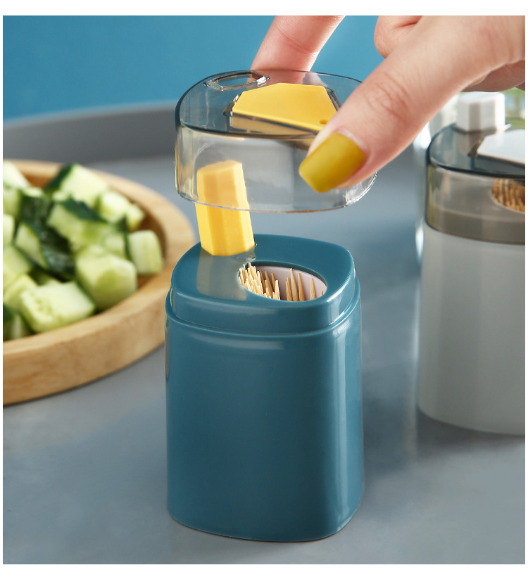 Home Daily Creative Automatic Pop-up Toothpick Box Simple Home Living Room Dining Room Storage Box Push Button Toothpick Bottle