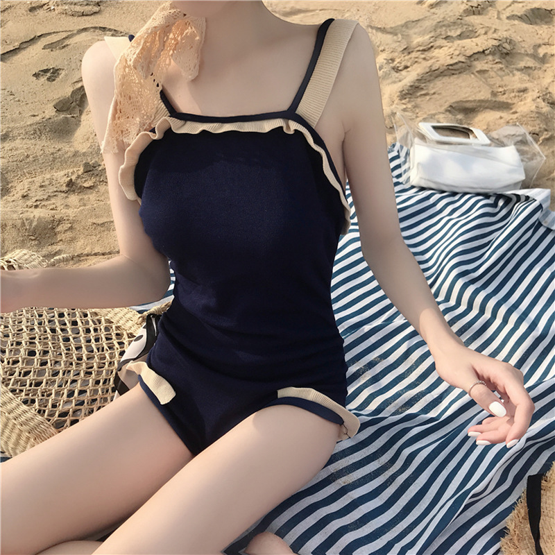 Sexy Swimsuit Women&#039;s Korean Ins Style Fairy Style Conservative Cover Belly Thin Bear Back Small Breast Push up Hot Spring Swimwear