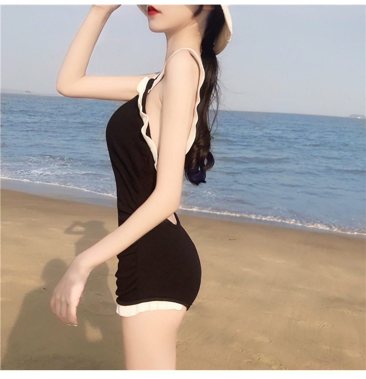 Sexy Swimsuit Women's Korean Ins Style Fairy Style Conservative Cover Belly Thin Bear Back Small Breast Push up Hot Spring Swimwear