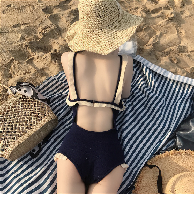 Sexy Swimsuit Women's Korean Ins Style Fairy Style Conservative Cover Belly Thin Bear Back Small Breast Push up Hot Spring Swimwear