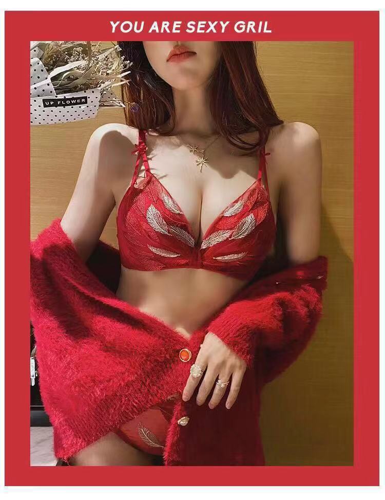 New Thin Wireless Small Breast Push up Underwear Lace Embroidery Adjustable Anti-Sagging Breathable Girly Bra Set New Thin Wireless Small Breast Push up Underwear Lace Embroidery Adjustable Anti-Sagging Breathable Girly Bra Set