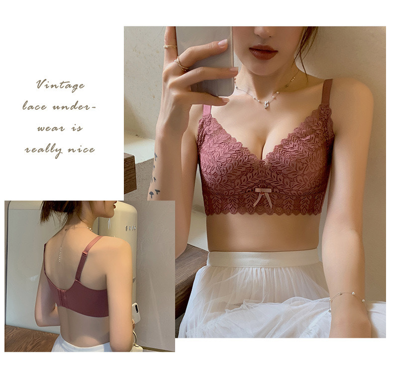 Adjustable French Lace Underwear Women's Small Chest Push up No Wire Accessory Breast Push up Push up Bra Breathable Comfortable Bra Adjustable French Lace Underwear Women's Small Chest Push up No Wire Accessory Breast Push up Push up Bra Breathable Comfortable Bra