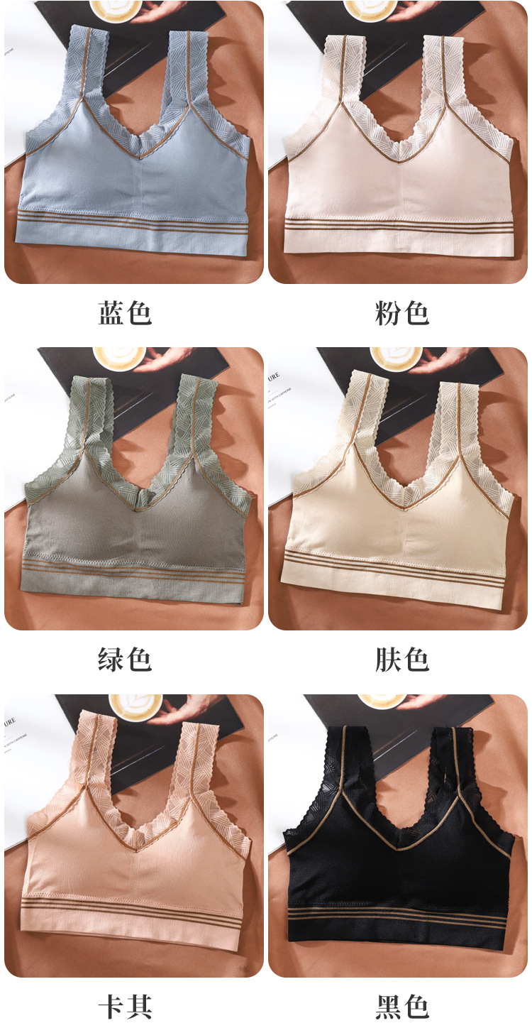 Lace Beautiful Back Sling Online Popular Vest Push-up Bra Base Tube Top Tube Top Anti-Slip Underwear for Women