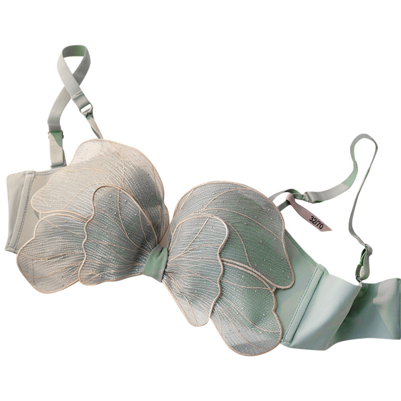 Japanese Bow Push up Underwear Women&#039;s Sexy Wireless Adjustable Small Breast Push up Push up Lace Bra Tube Top