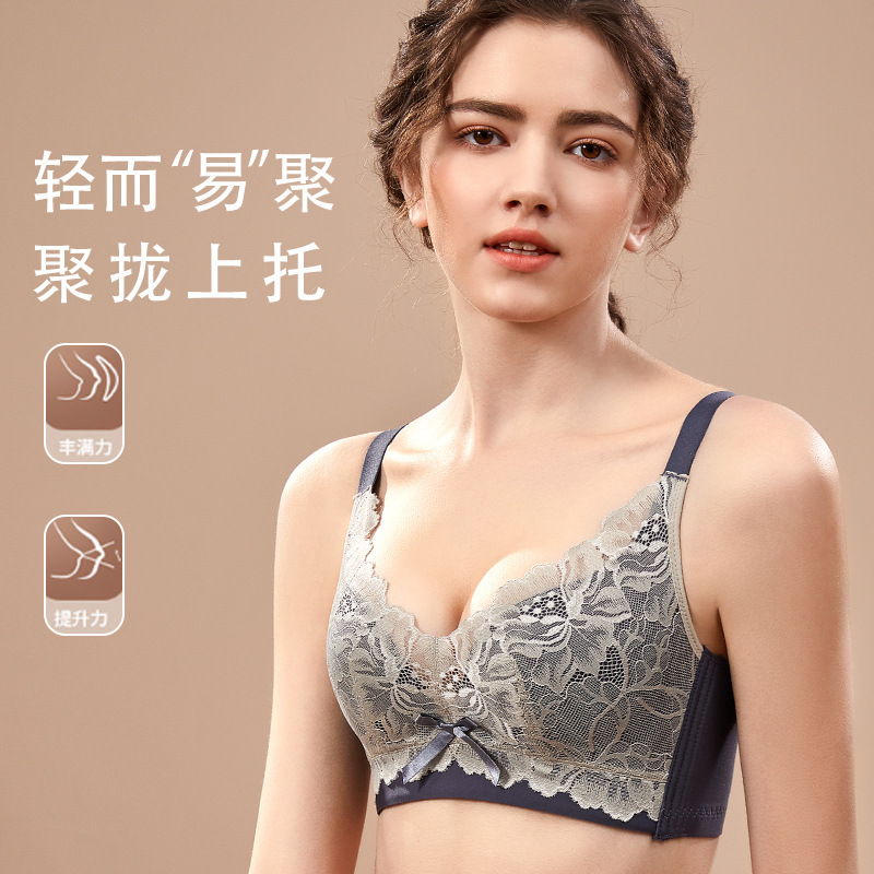 2022 Spring and Summer New Bra Adjustable Accessory Breast Push up Bra Lady Sexy Small Chest Special Gathered Lace Underwear
